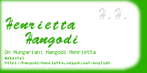 henrietta hangodi business card